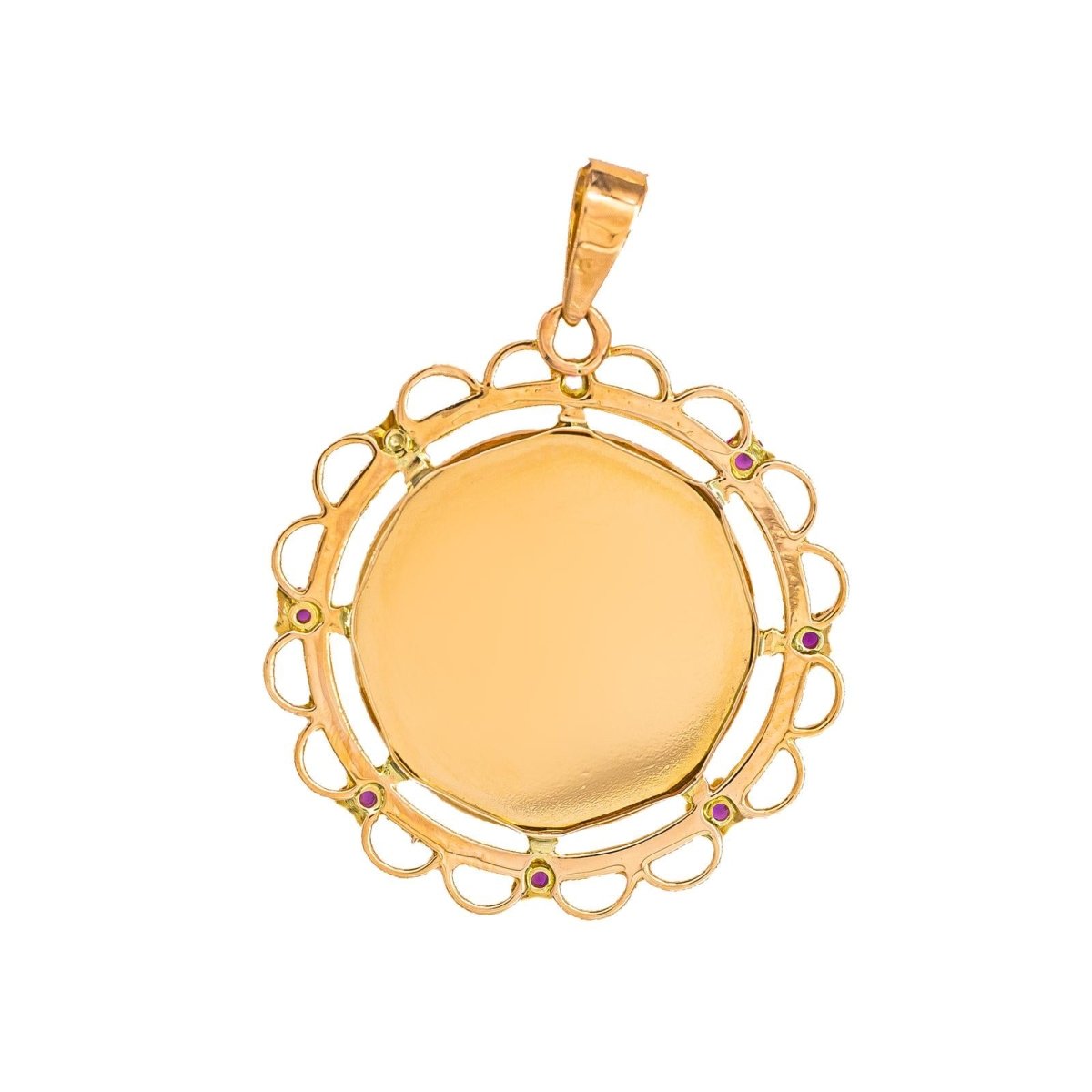 Augis Pendentif Médaille Médaille d'amour Or jaune Rubis - Castafiore