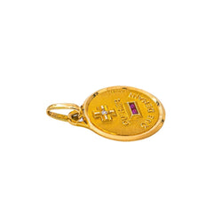 Augis Pendentif Médaille Médaille d'amour Or jaune Rubis - Castafiore