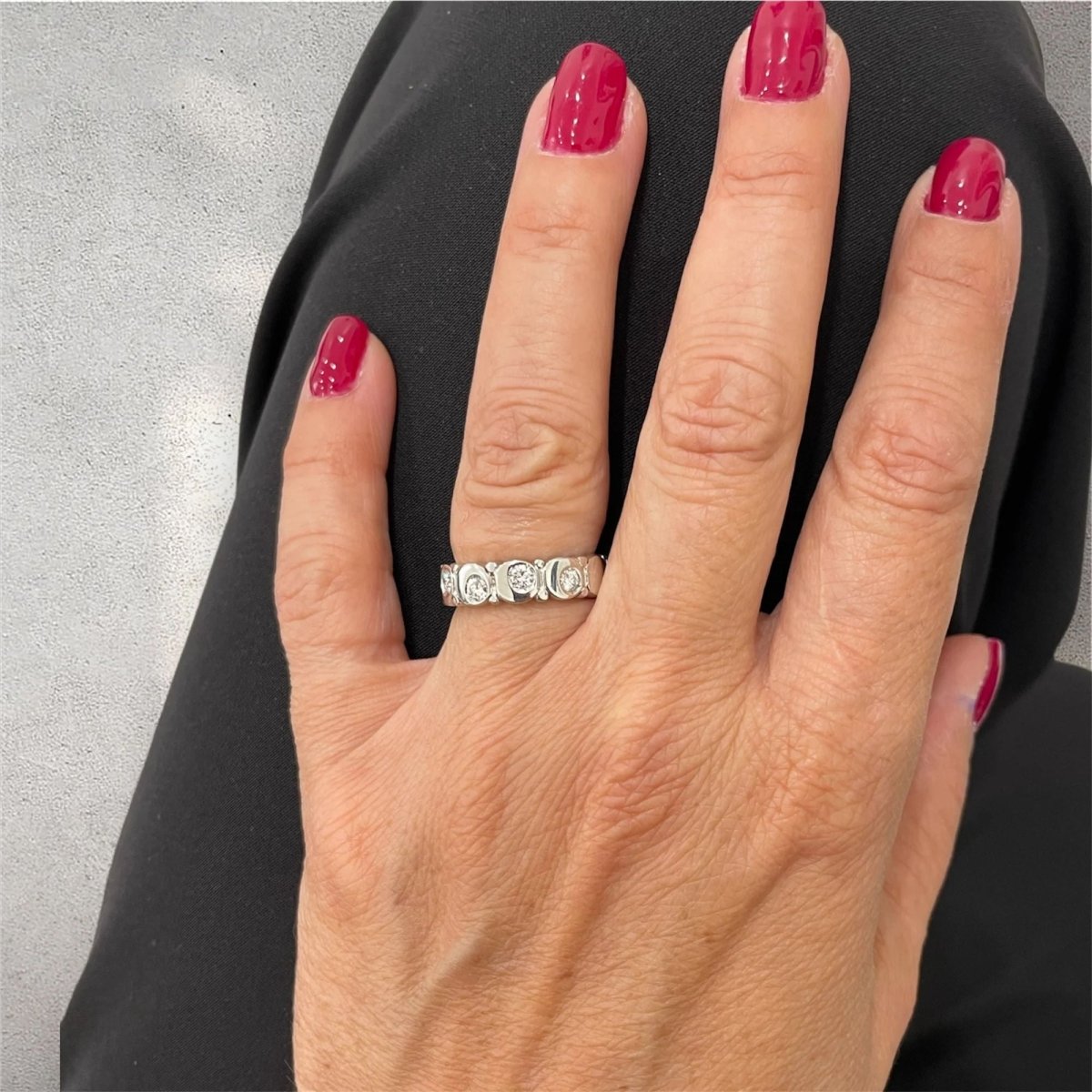 Authentic Marina B Diamond Gold Band Ring - Castafiore