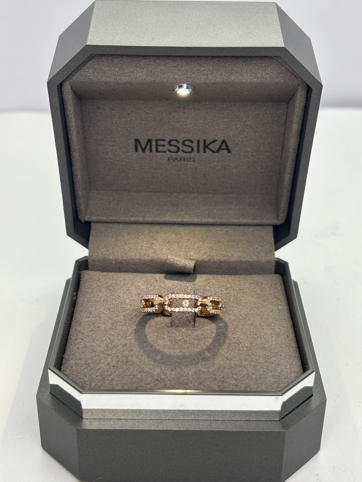 Bague Pavée MESSIKA Move Link en or rose et diamants