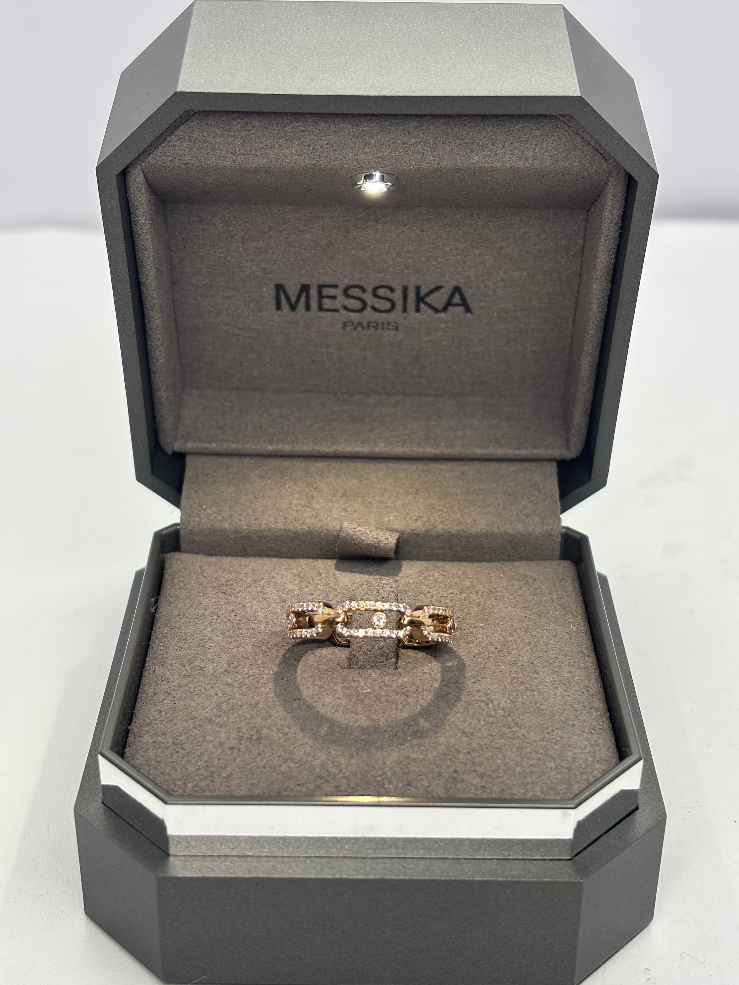 Bague Pavée MESSIKA Move Link en or rose et diamants
