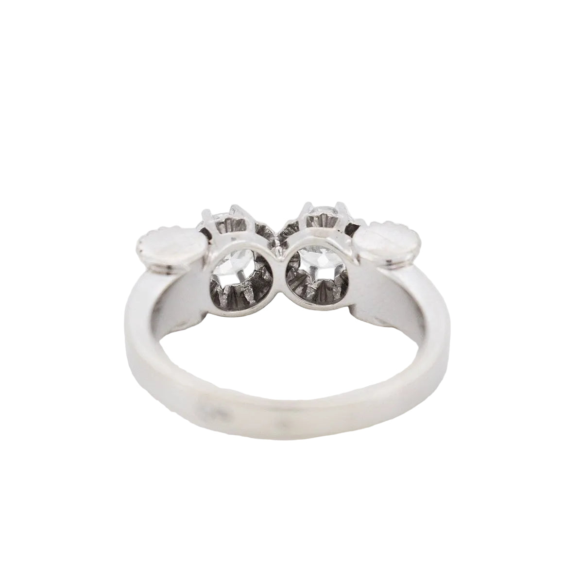 Bague Toi & Moi en or blanc, platine et diamants