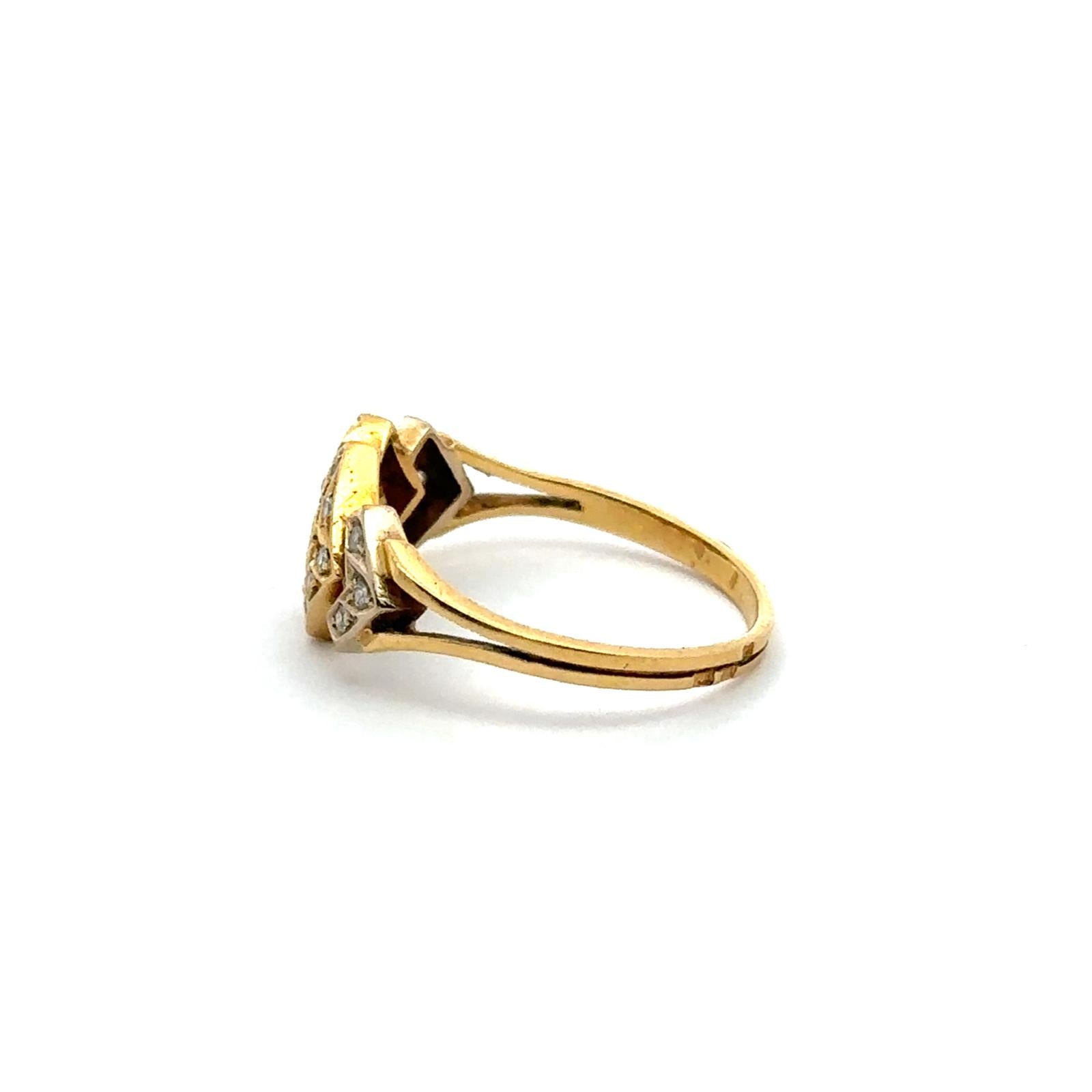 Bague en or jaune et diamants