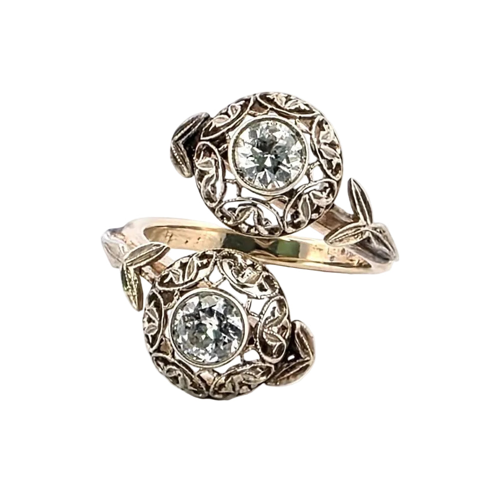 Bague Toi & Moi en or jaune et diamants