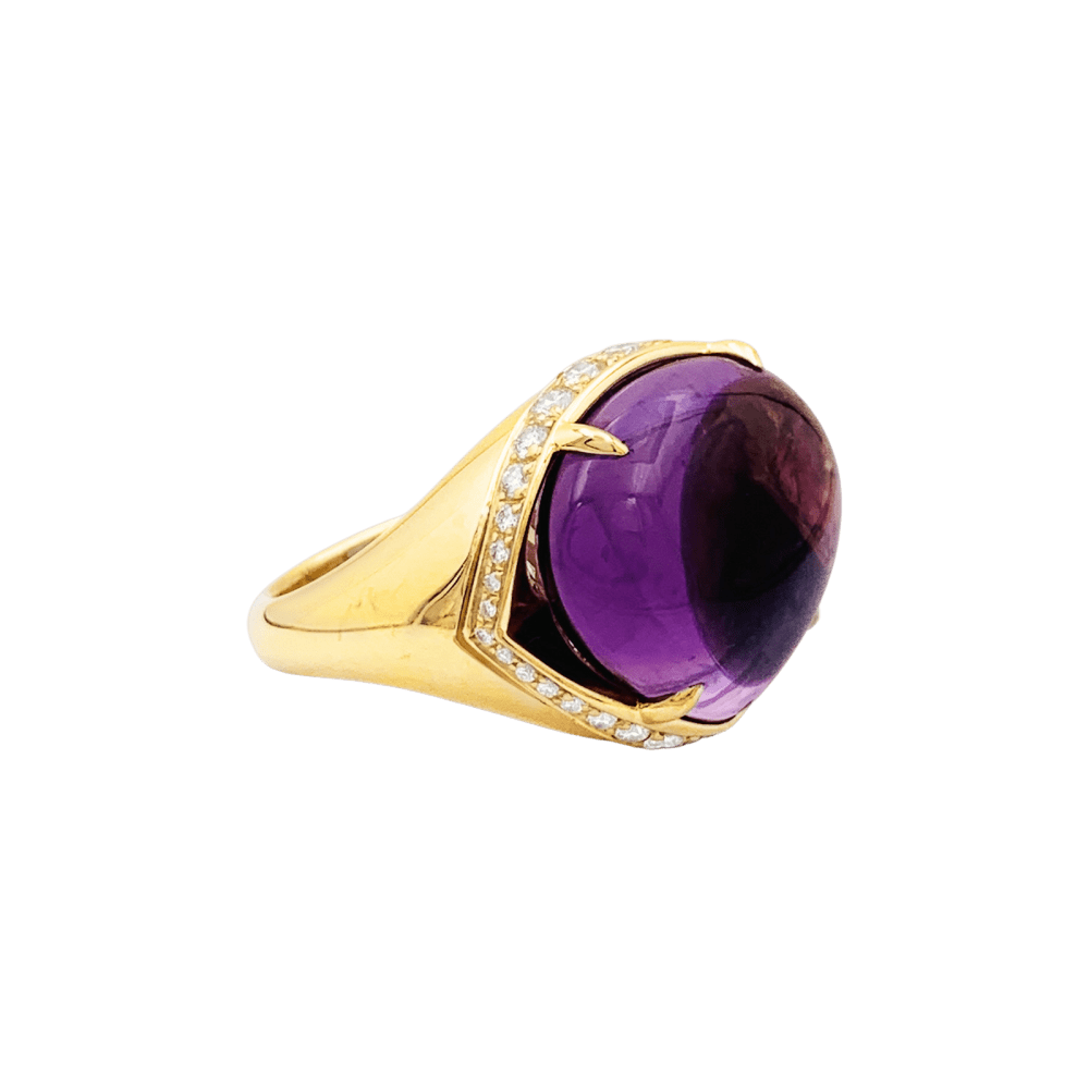 Bague Bulgari, "Sassi Mediterranean Eden", or jaune, améthyste et diamants.