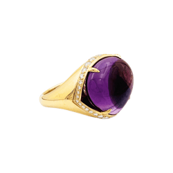 Bague Bulgari, "Sassi Mediterranean Eden", or jaune, améthyste et diamants.