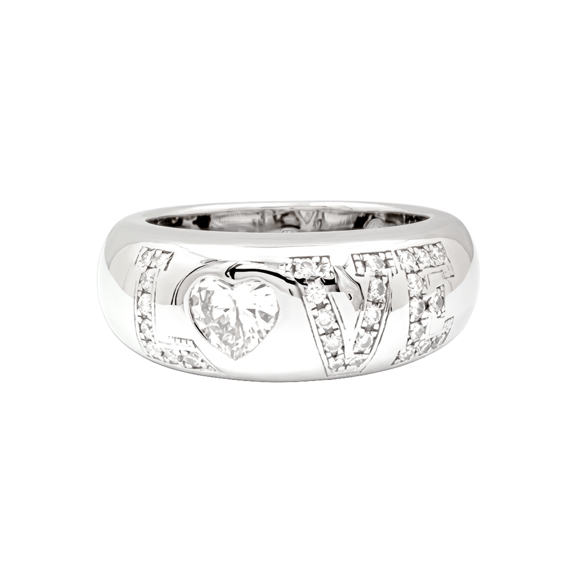 Bague Jonc CHOPARD "Love" en or blanc et diamants