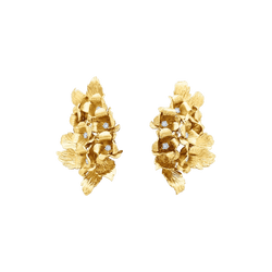 Boucles d'oreilles "Fleurs", or jaune et diamants.