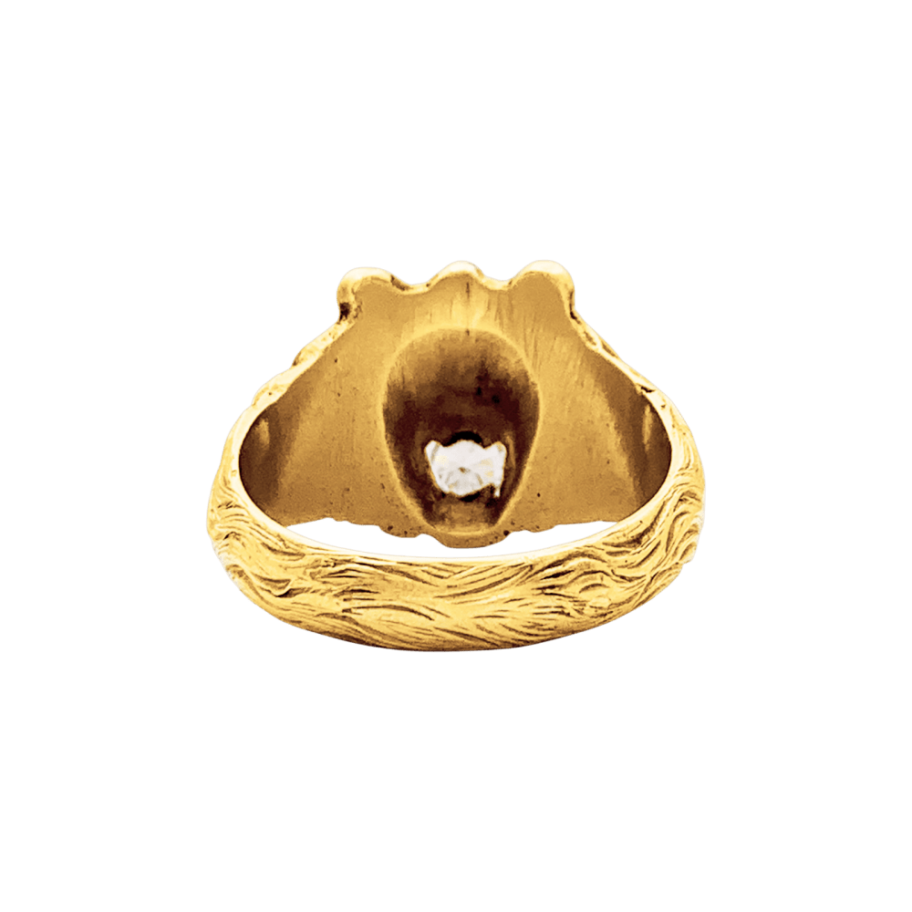 Bague « Lion », or jaune, diamant.