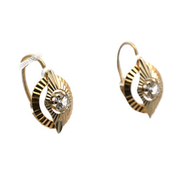 Boucles d'oreilles Dormeuses en or jaune et saphirs