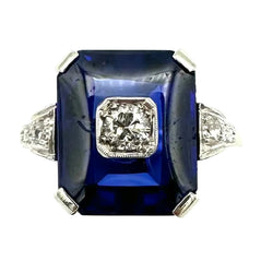 Bague Cocktail en or blanc, saphir et diamants