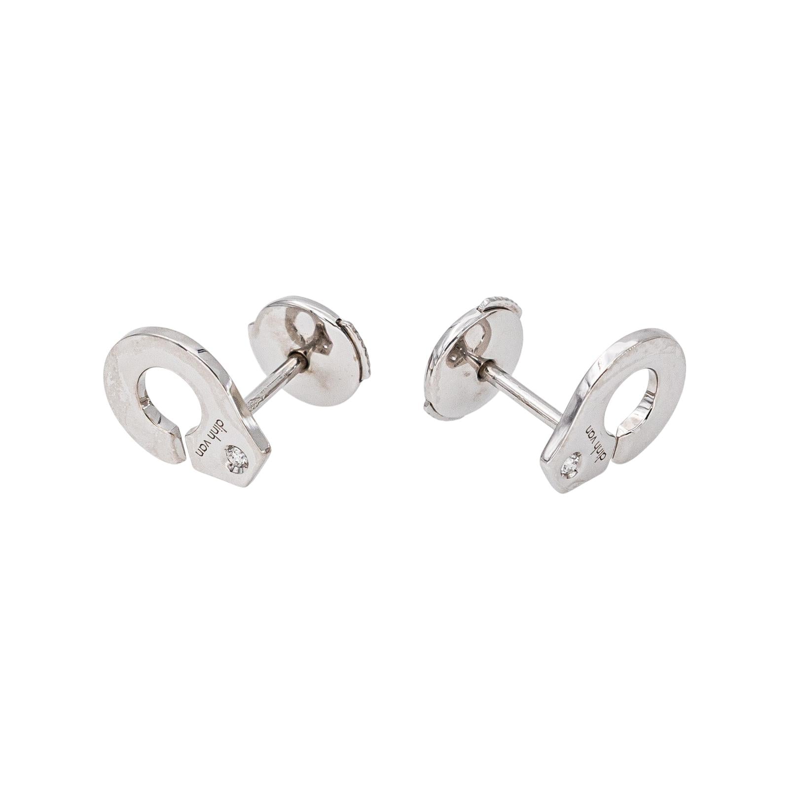 Dinh Van Boucles d'oreilles Menottes Or blanc Diamant