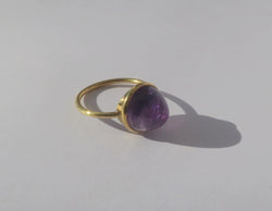 Bague Cocktail en or jaune et améthyste