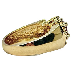Bague Tank en or jaune, rubis et diamants