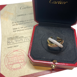 Bague Alliance CARTIER "Trinity" en or blanc, or jaune, or rose et diamants