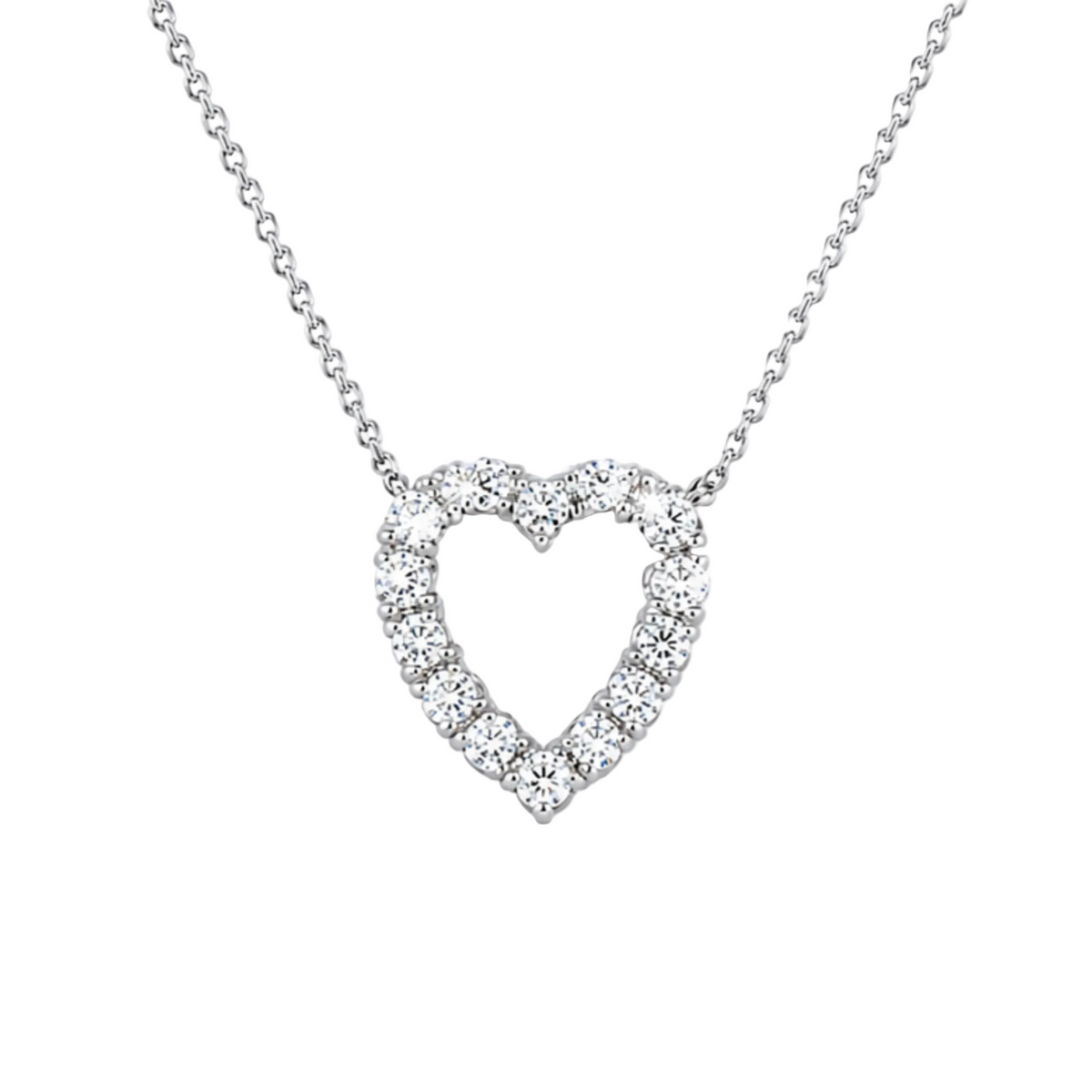 Collier Pendentif en or blanc, platine et diamants