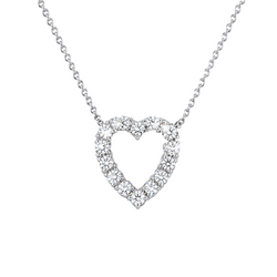 Collier Pendentif en or blanc, platine et diamants