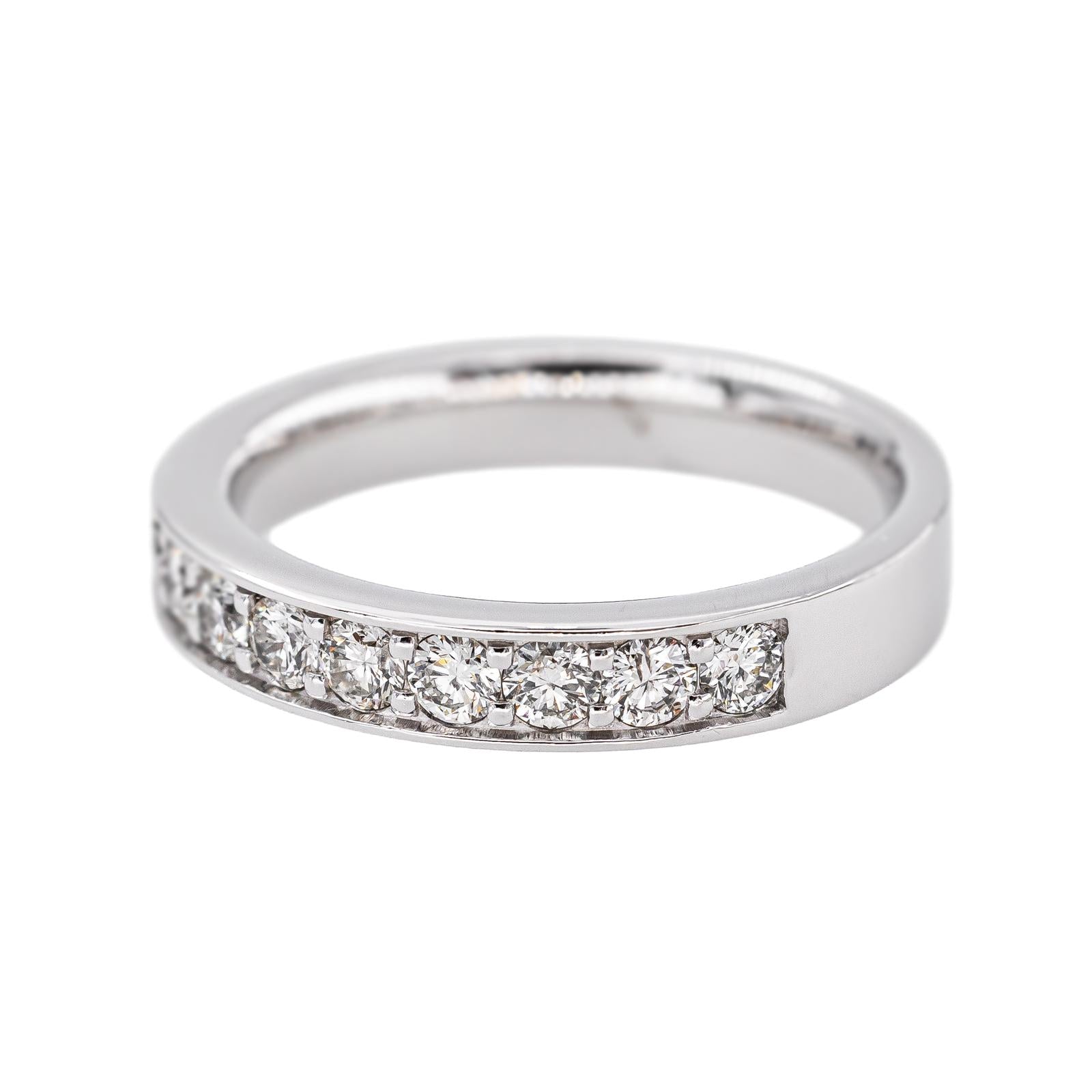 Bague Demi-alliance Or blanc Diamant
