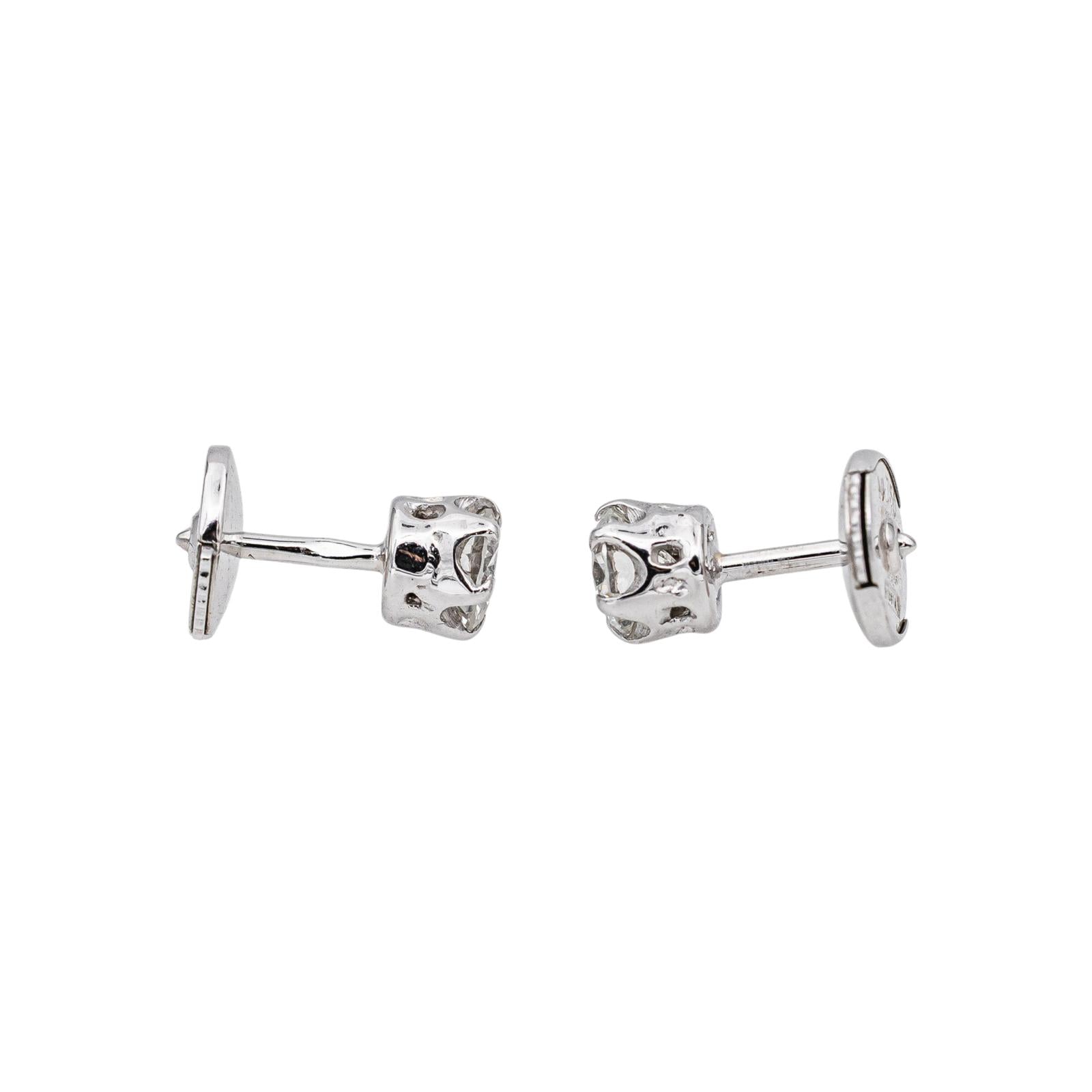 Boucles d'oreilles Puces Or blanc Diamant