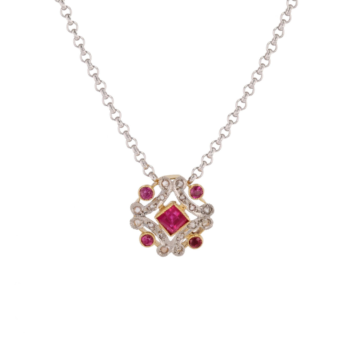 Collier Pendentif en or blanc et diamants