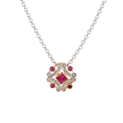 Collier Pendentif en or blanc et diamants