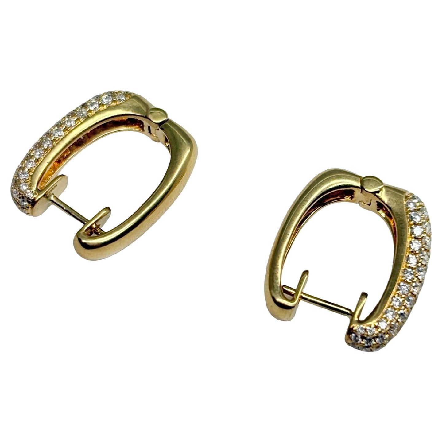 Boucles d'oreilles Créoles en or jaune et diamants