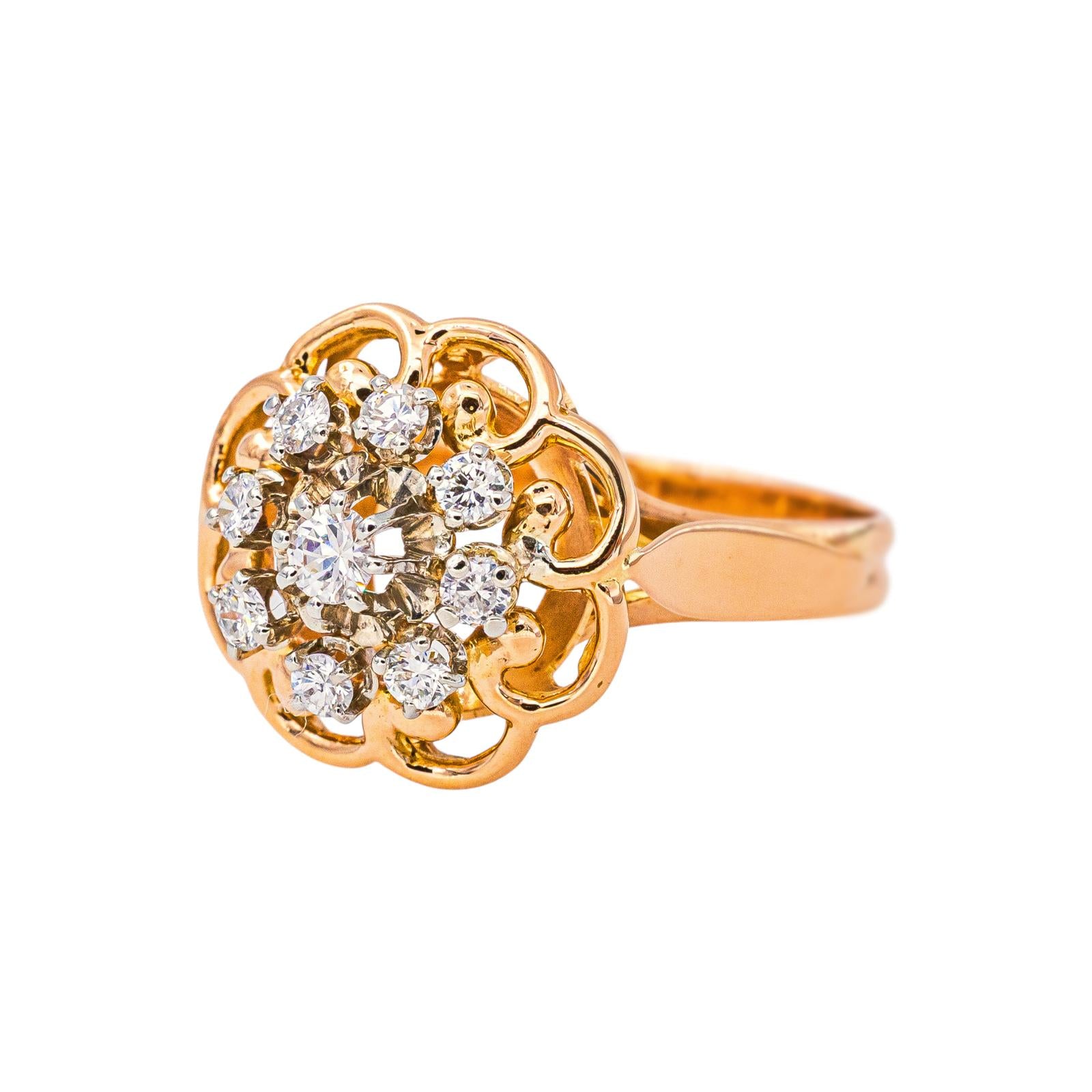 Bague Marguerite Or rose Diamant