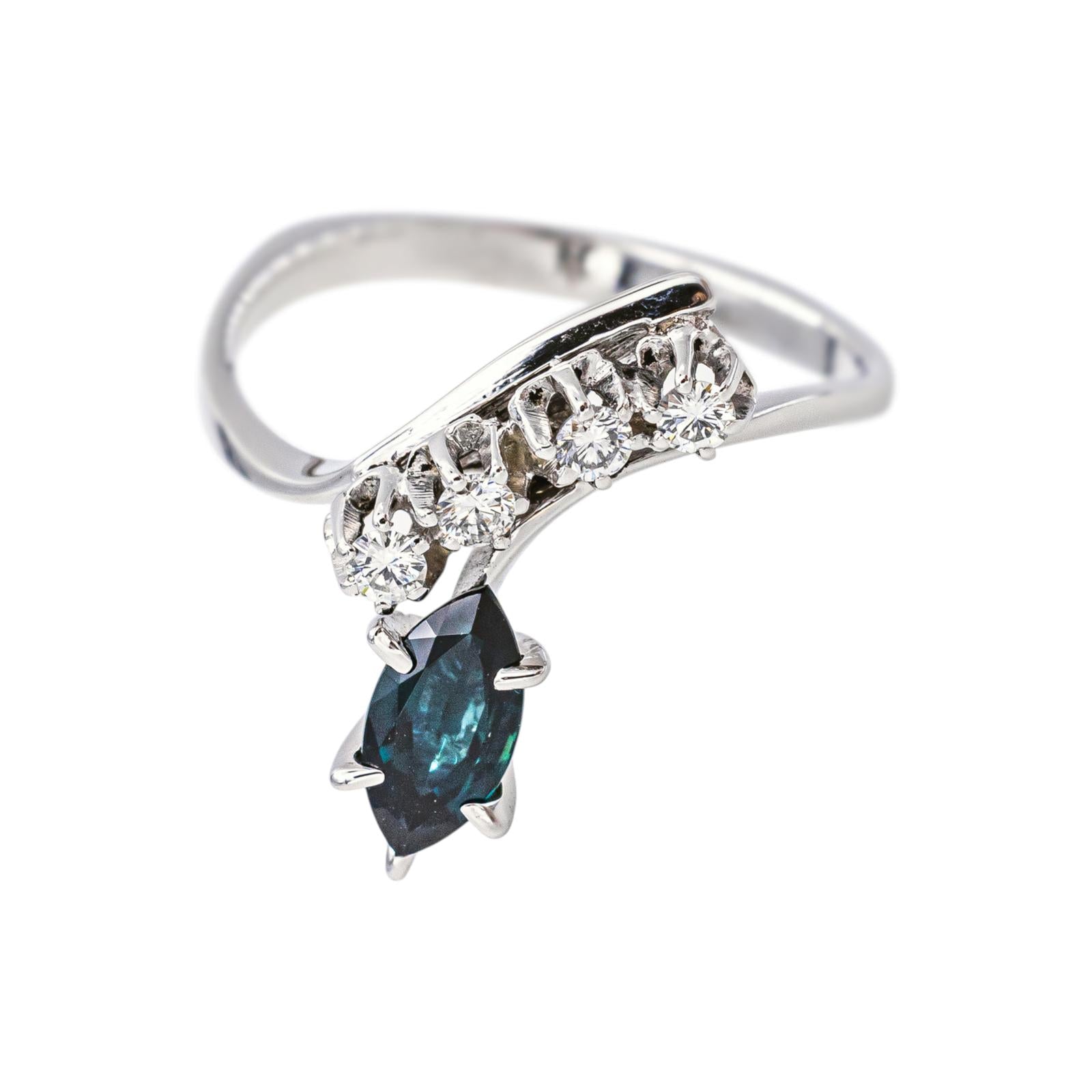 Bague Or blanc Saphir