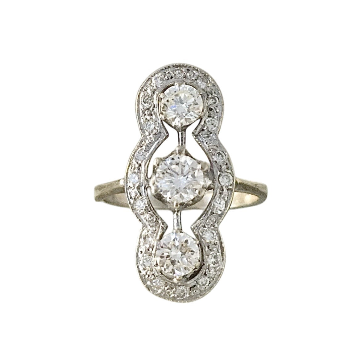 Bague en or blanc et diamants