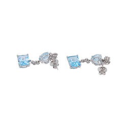 Boucles d'oreilles Or blanc Topaze