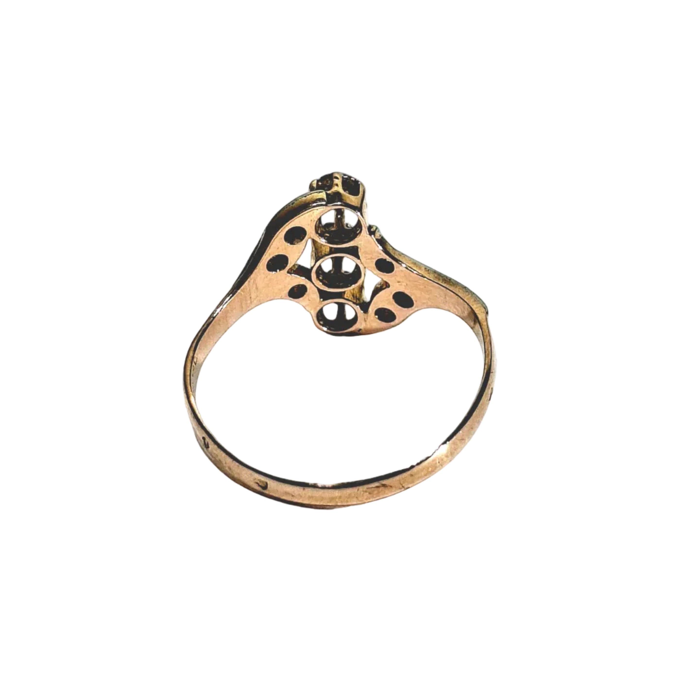 Bague en or rose, or blanc, et diamants