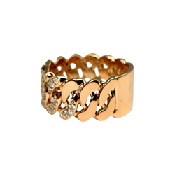 Bague Bandeau en or rose et diamants