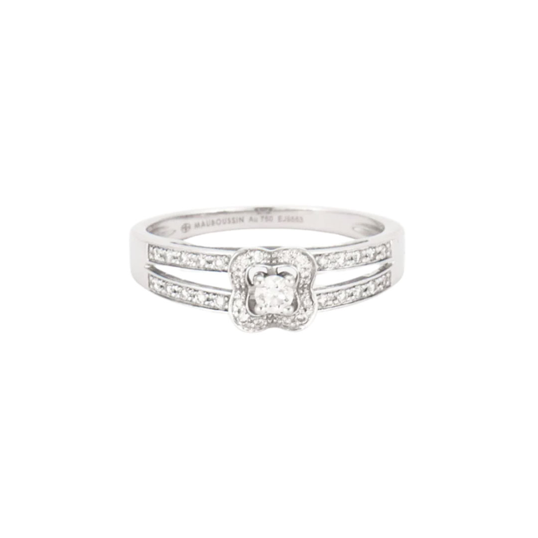 Bague Solitaire MAUBOUSSIN "Chance of Love n°1" en or blanc et diamants