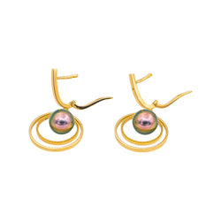 Boucles d'oreilles  Or jaune  Perle