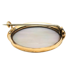 Broche Épingle en or jaune et porcelaine