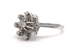 Bague Marguerite en or blanc et diamants