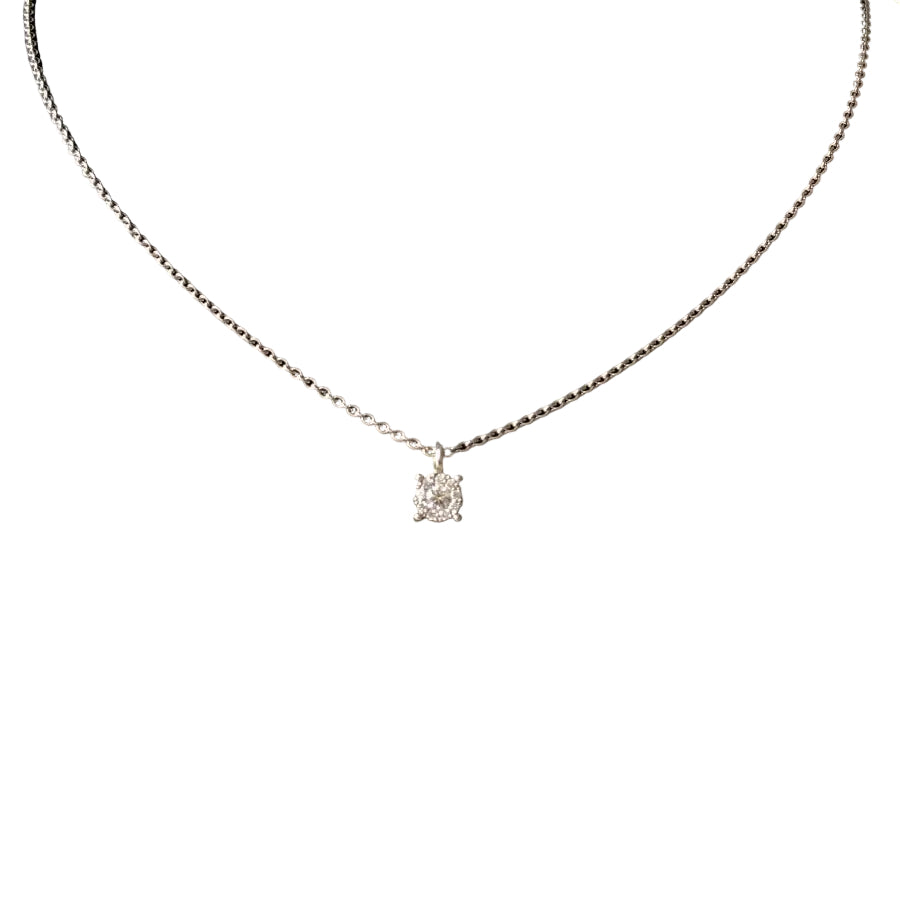 Collier Pendentif en or blanc et diamants