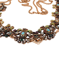 Collier en or jaune et émail