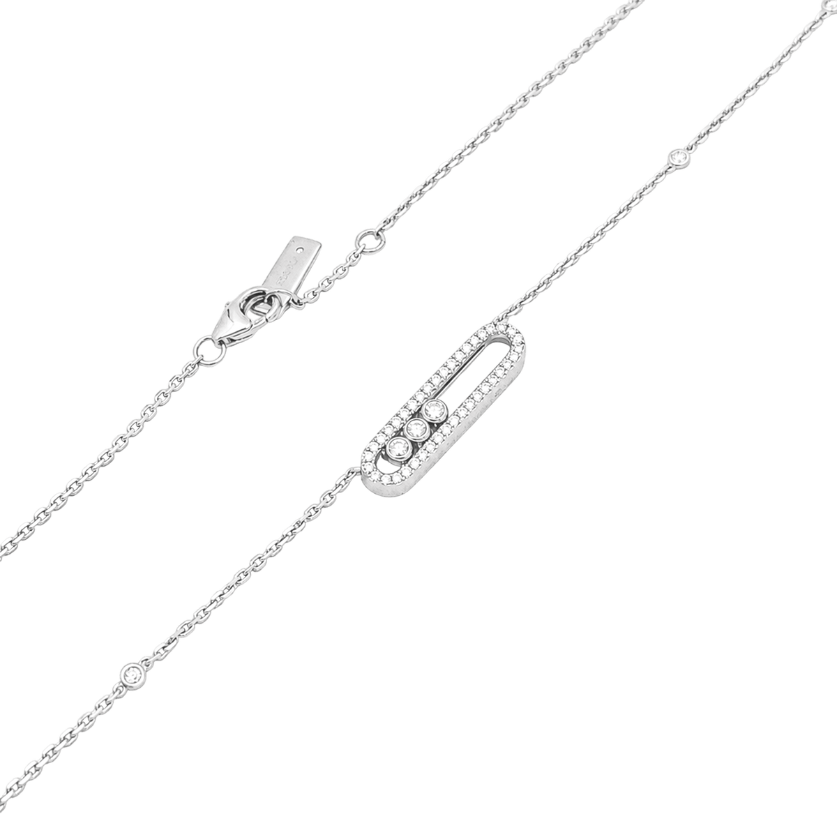 Collier Pendentif MESSIKA "Move Classique Pavé" en or blanc et diamants
