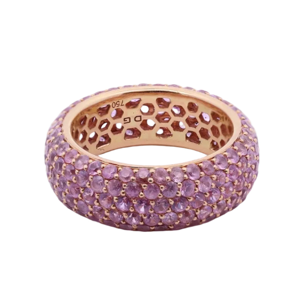 Bague Alliance en or jaune et saphirs