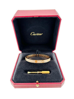 Bracelet CARTIER "Love" pavé en or rose et diamants