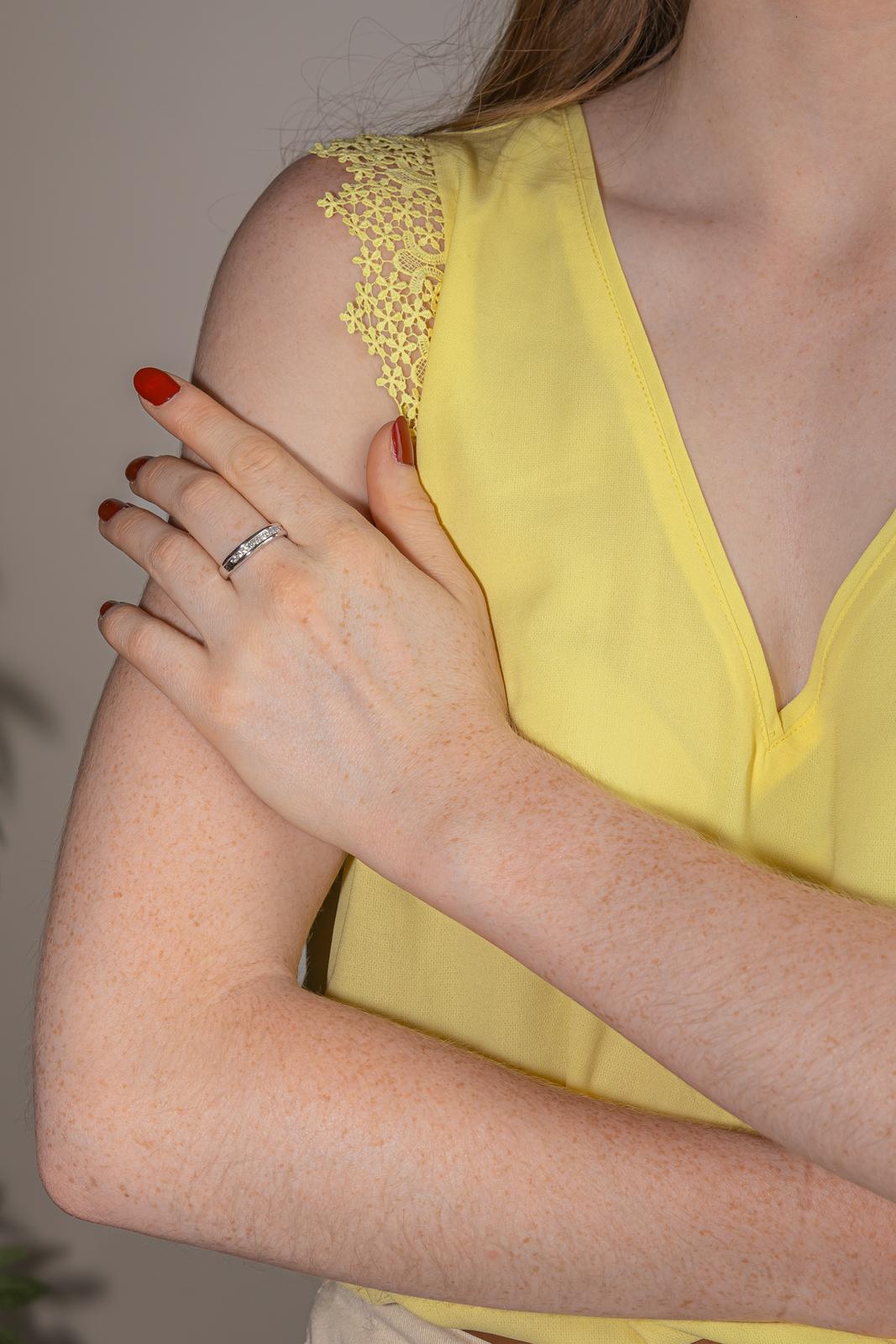 Bague Demi-alliance Or blanc Diamant