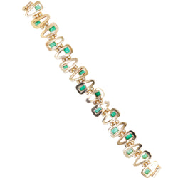 Bracelet Maille en or jaune et émeraudes