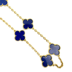 Collier Sautoir VAN CLEEF & ARPELS "Vintage Alhambra" en or jaune et lapis-lazuli