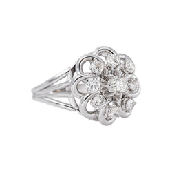 Bague  Marguerite  Or blanc Diamant