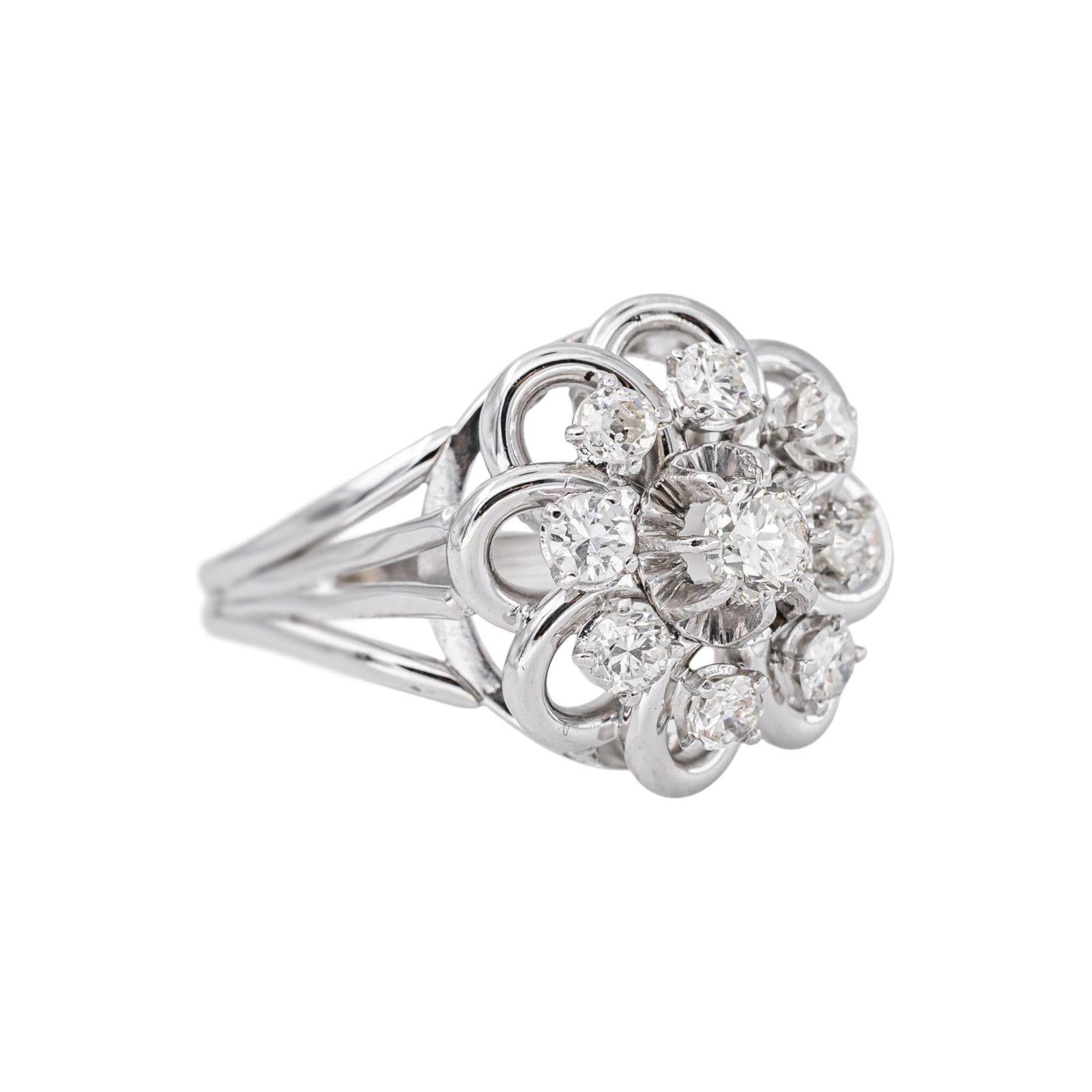 Bague  Marguerite  Or blanc Diamant