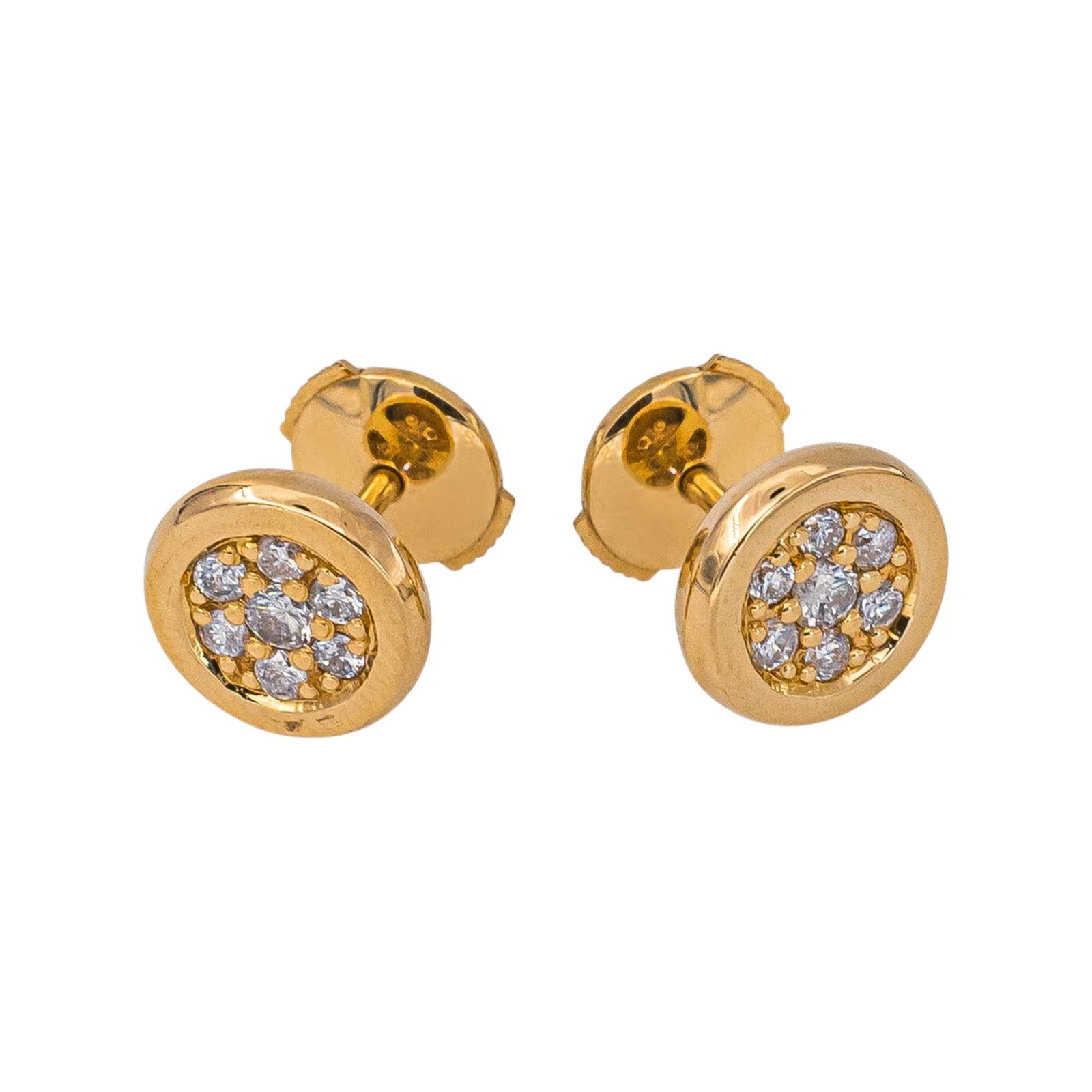 Boucles d'oreilles  Puces Or jaune  Diamant