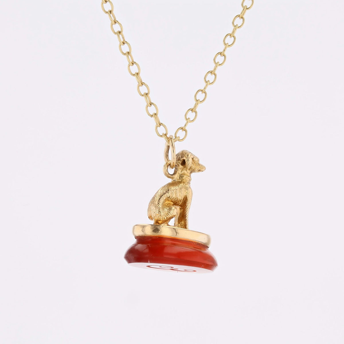 Pendentif en or jaune et cornaline