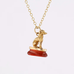 Pendentif en or jaune et cornaline