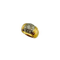 Bague Jonc en or blanc, or jaune et diamants